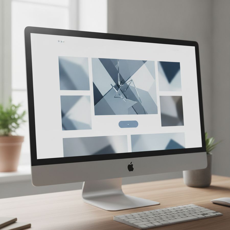 Schermo desktop con layout ordinato, ampi spazi bianchi e un pulsante ben evidenziato.